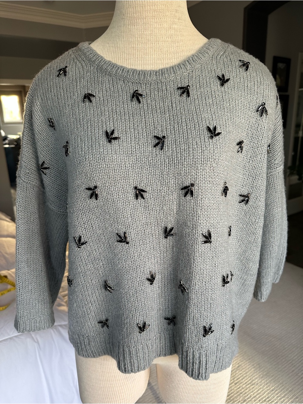 Ann Taylor Embellished Crewneck Sweater size large - Picture 4 of 13